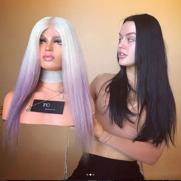 Beautiful White and pink wig