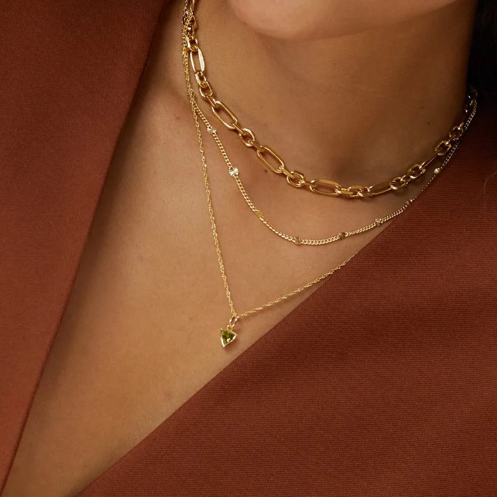 Birthstone Charm Necklace 18ct Gold Plate