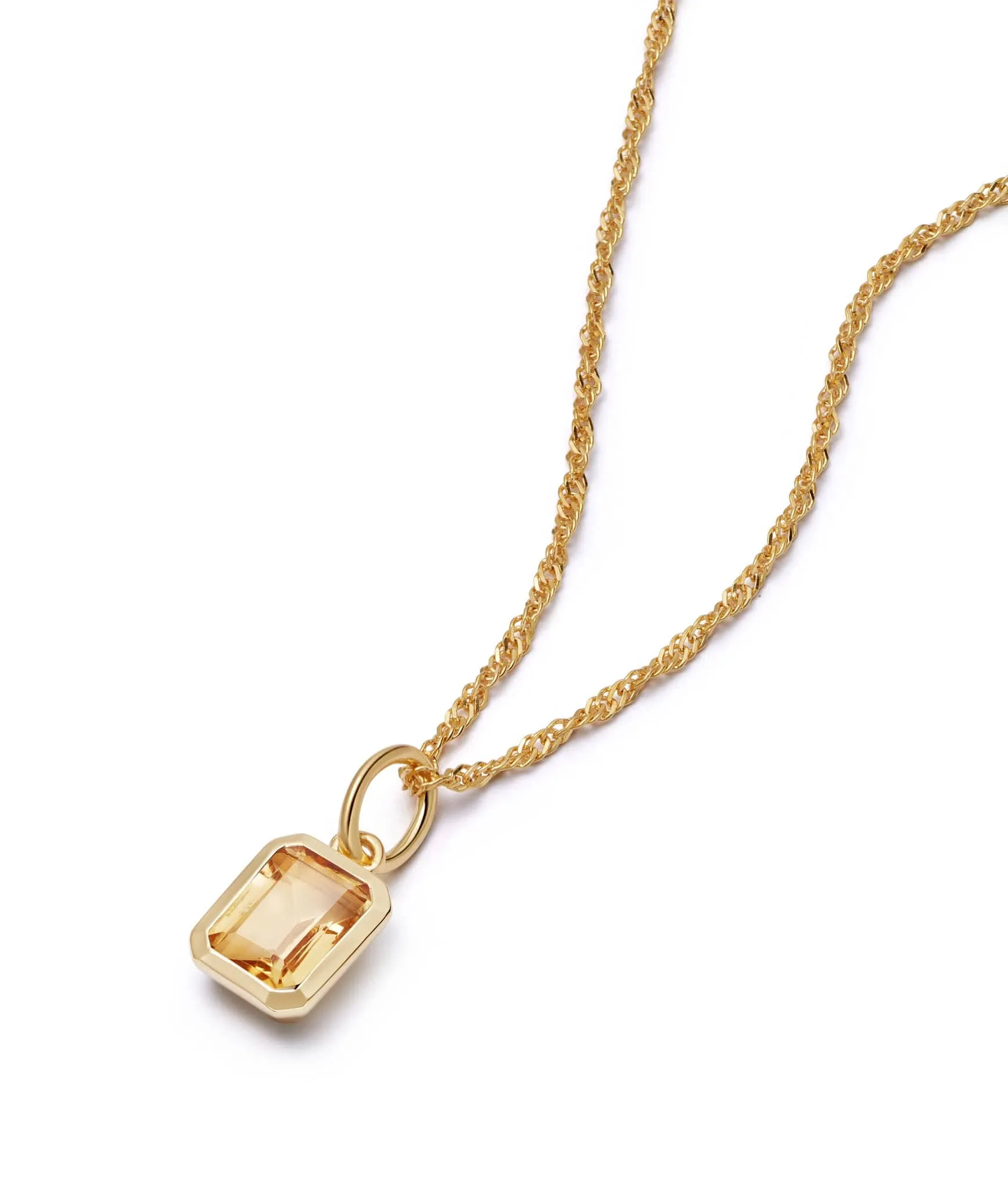 Birthstone Charm Necklace 18ct Gold Plate