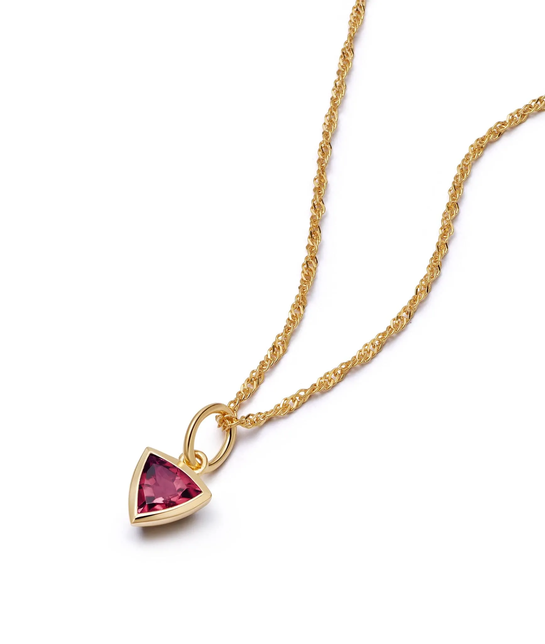 Birthstone Charm Necklace 18ct Gold Plate
