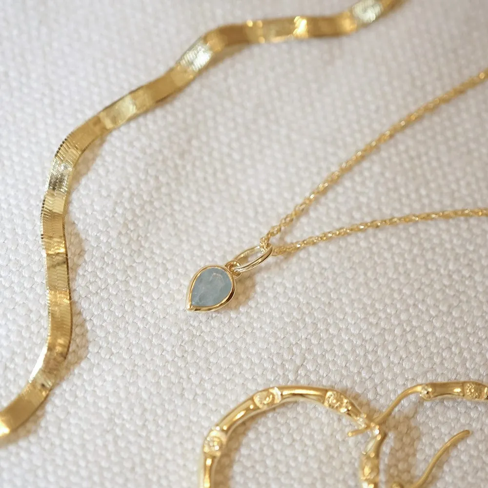 Birthstone Charm Necklace 18ct Gold Plate
