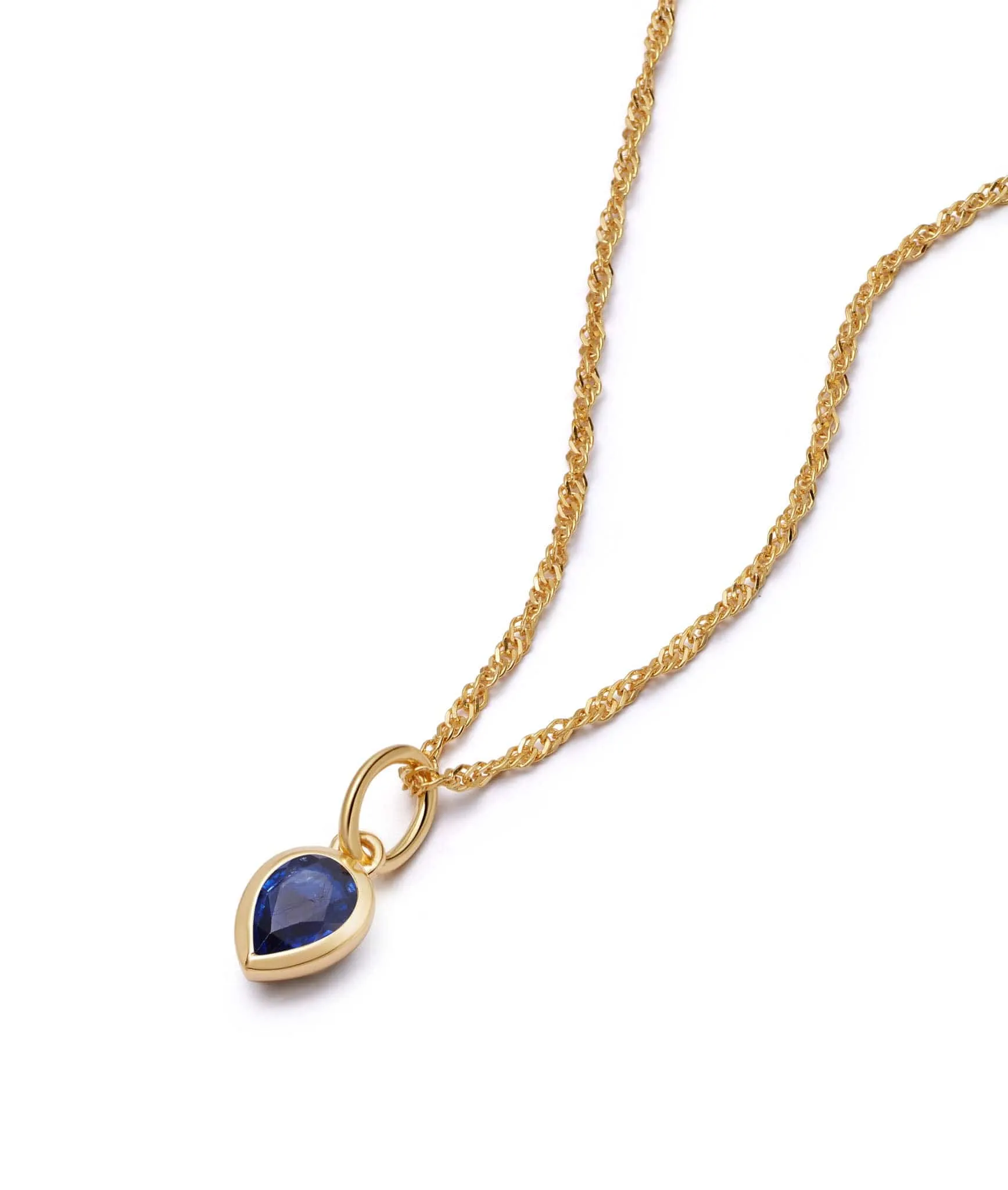 Birthstone Charm Necklace 18ct Gold Plate