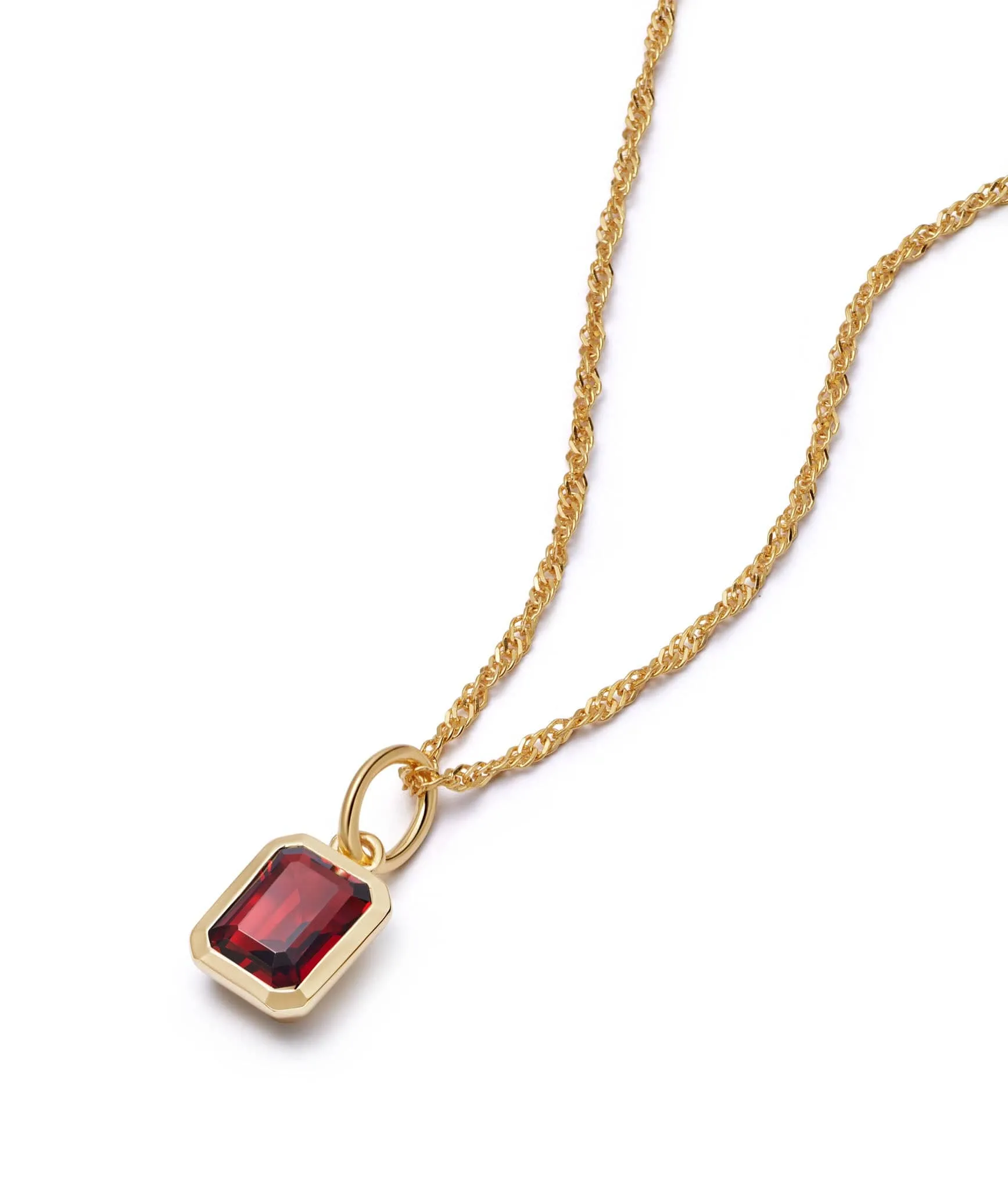 Birthstone Charm Necklace 18ct Gold Plate