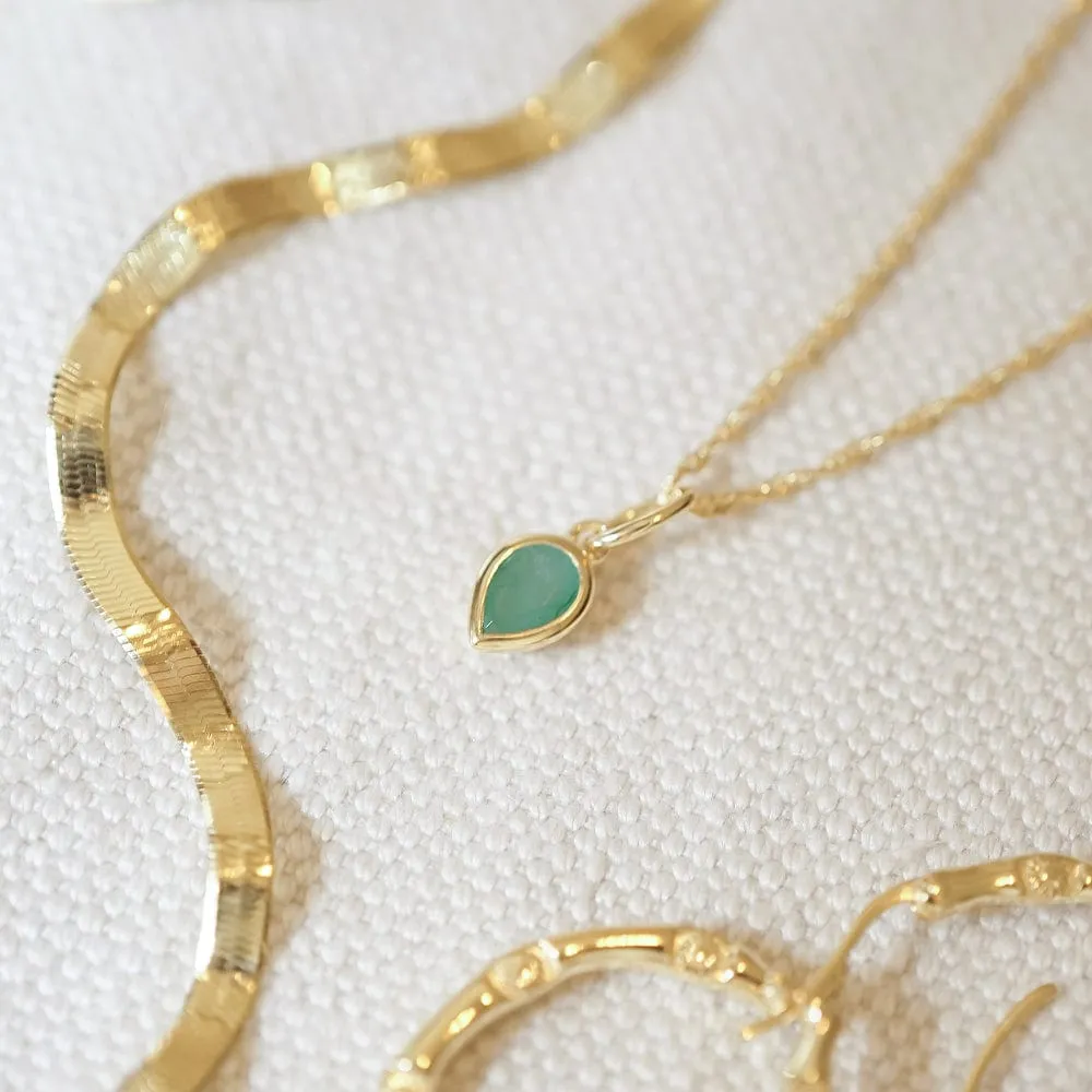 Birthstone Charm Necklace 18ct Gold Plate