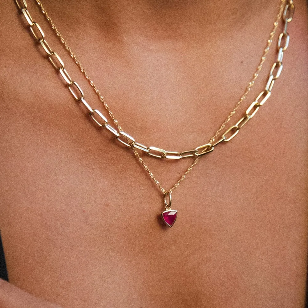 Birthstone Charm Necklace 18ct Gold Plate