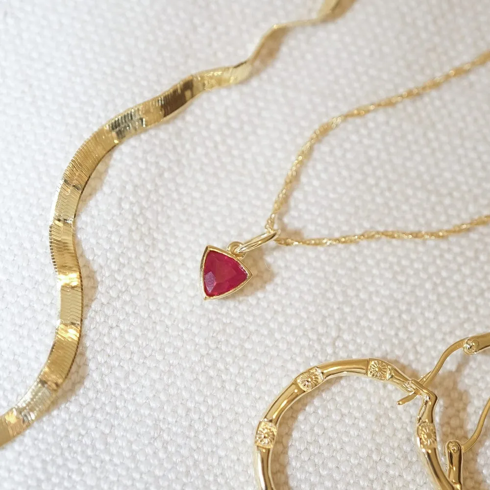 Birthstone Charm Necklace 18ct Gold Plate