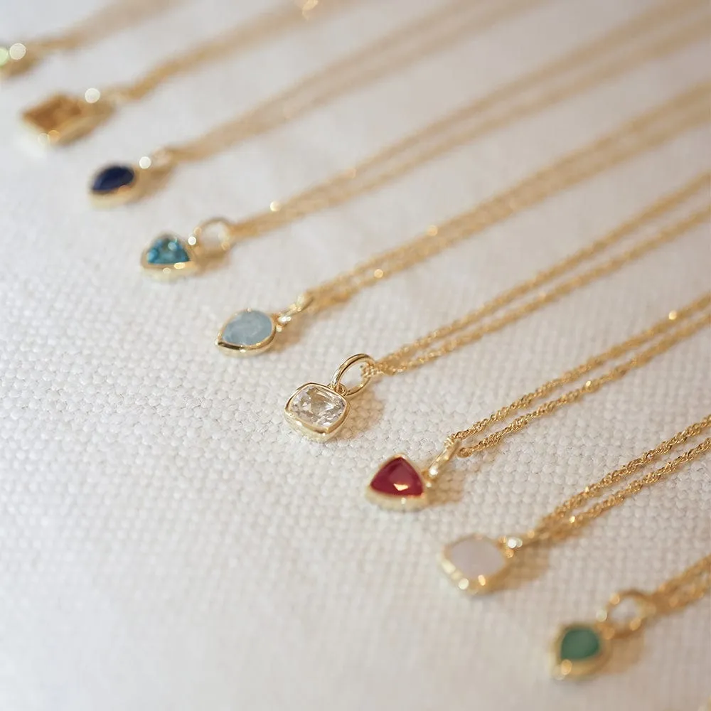Birthstone Charm Necklace 18ct Gold Plate