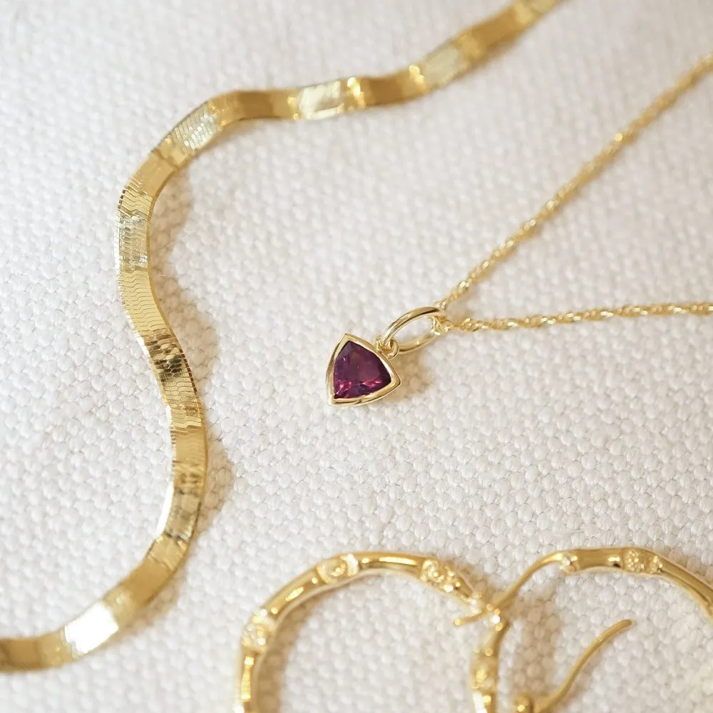 Birthstone Charm Necklace 18ct Gold Plate