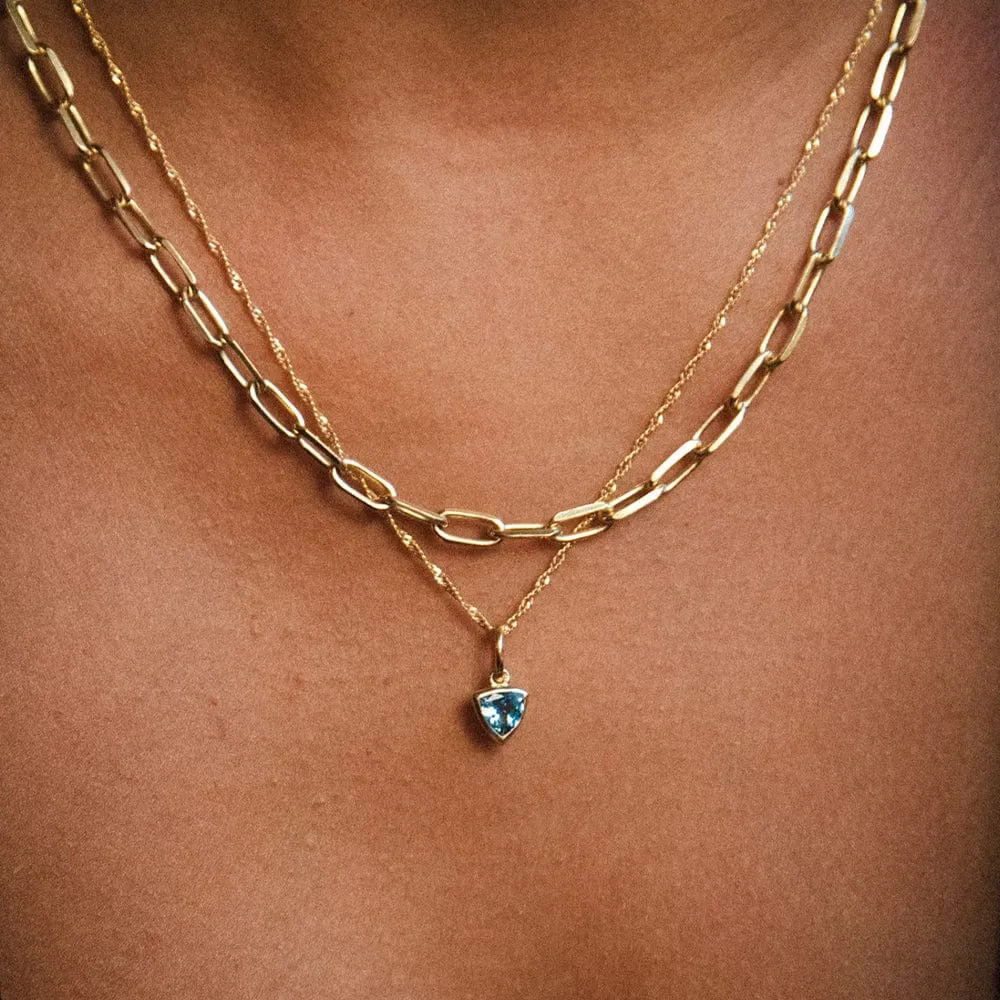 Birthstone Charm Necklace 18ct Gold Plate