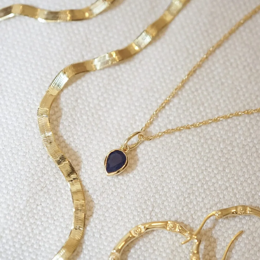 Birthstone Charm Necklace 18ct Gold Plate