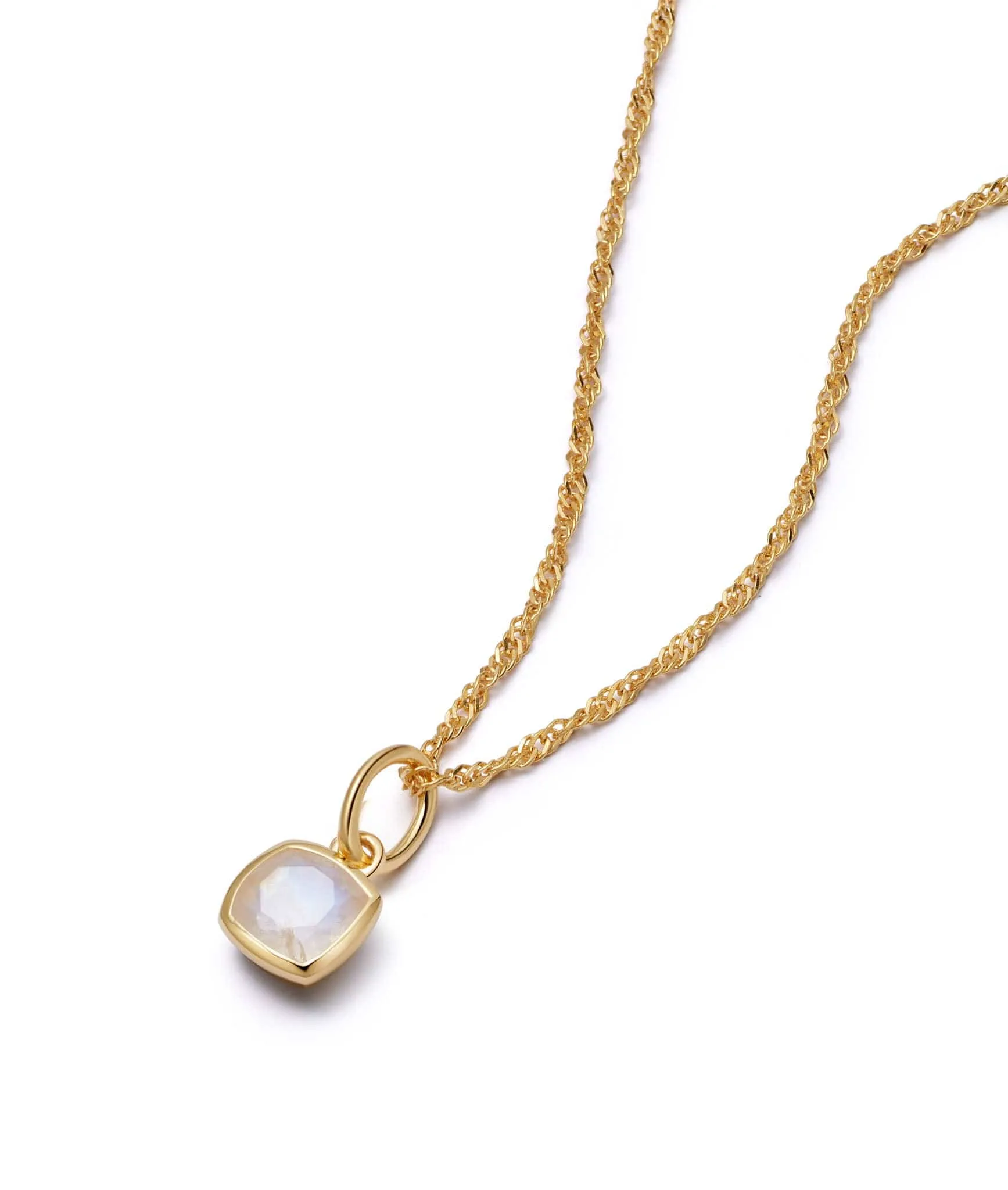 Birthstone Charm Necklace 18ct Gold Plate