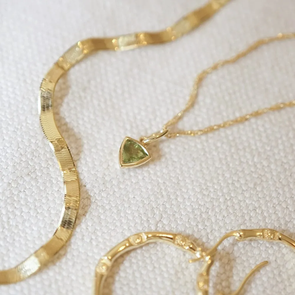 Birthstone Charm Necklace 18ct Gold Plate