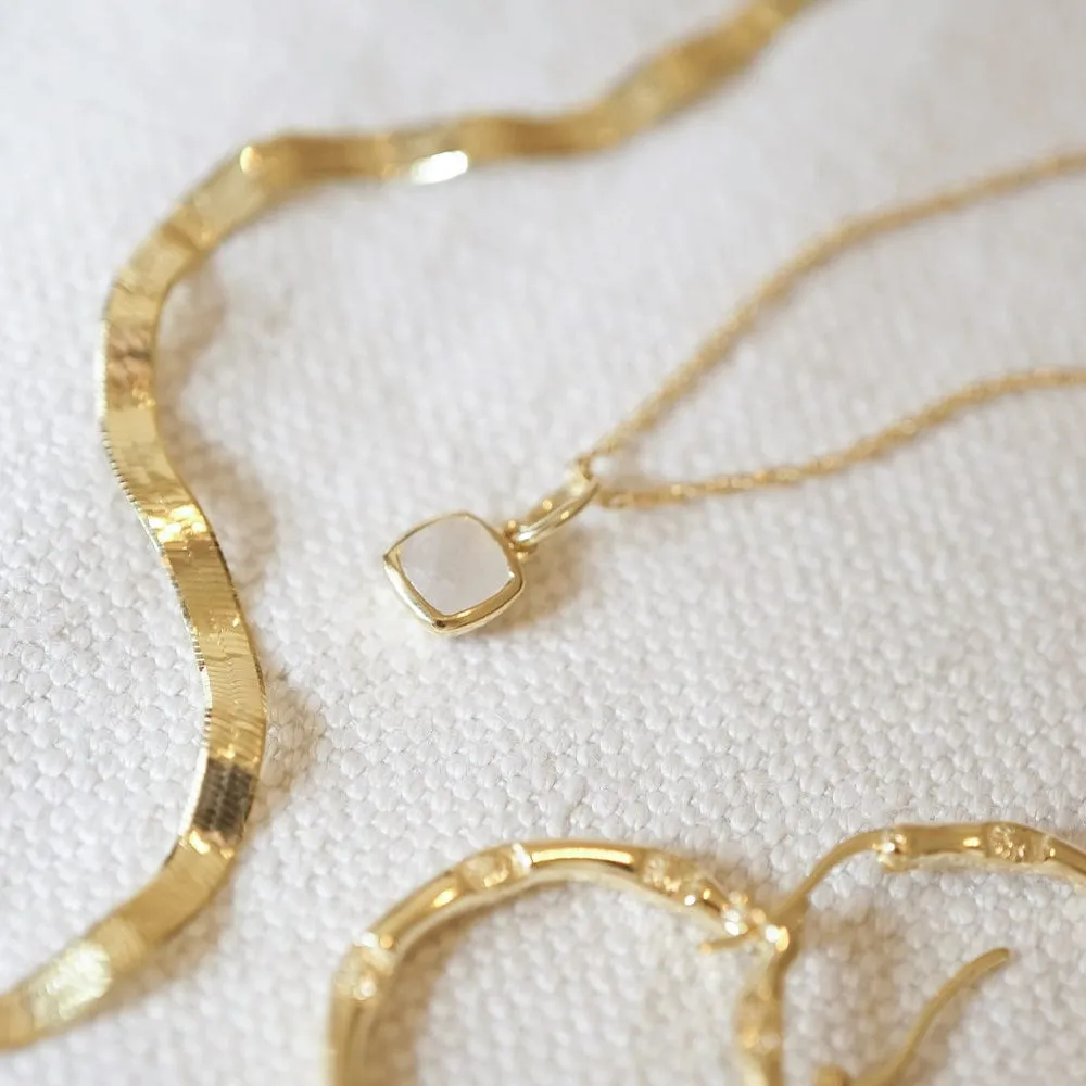 Birthstone Charm Necklace 18ct Gold Plate