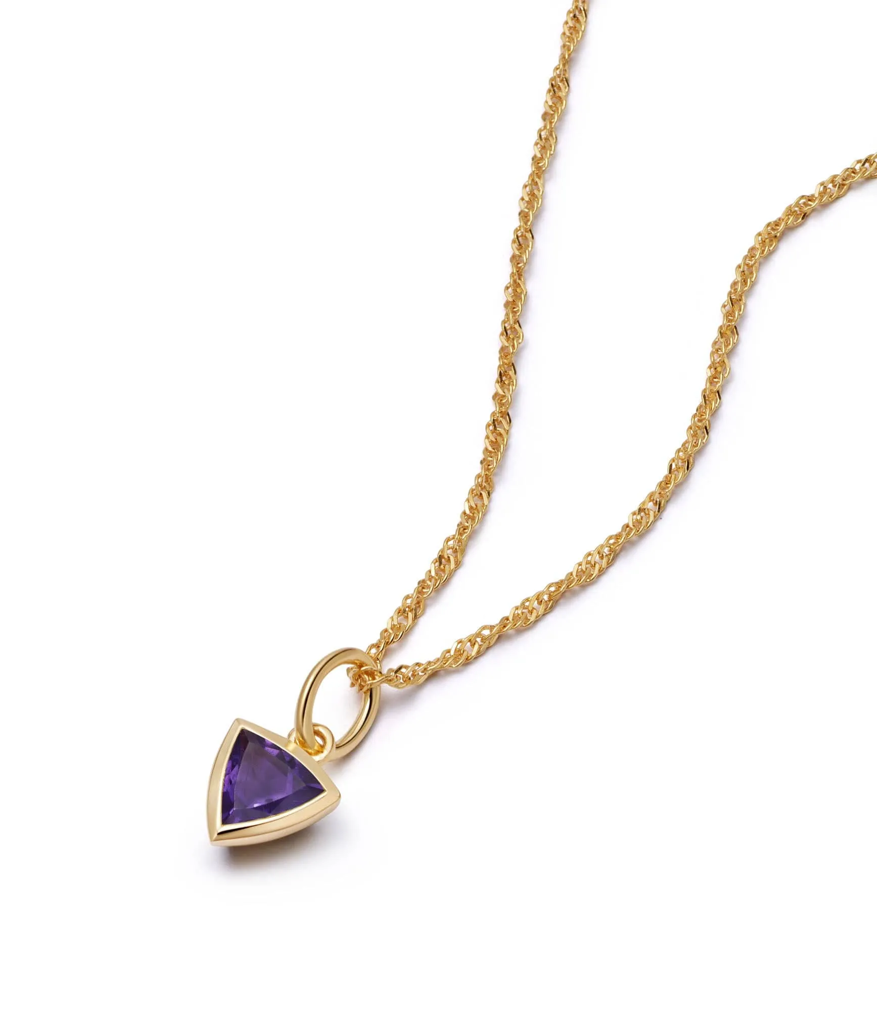 Birthstone Charm Necklace 18ct Gold Plate