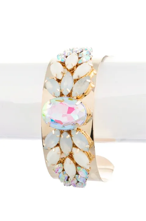 Black Floral Cuff Bracelet