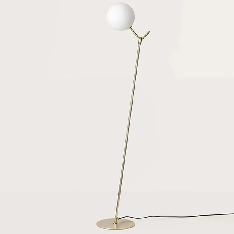 Blown Glass Opal Orb Floor Lamp