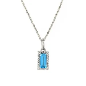 Blue And White Topaz Pendant Necklace