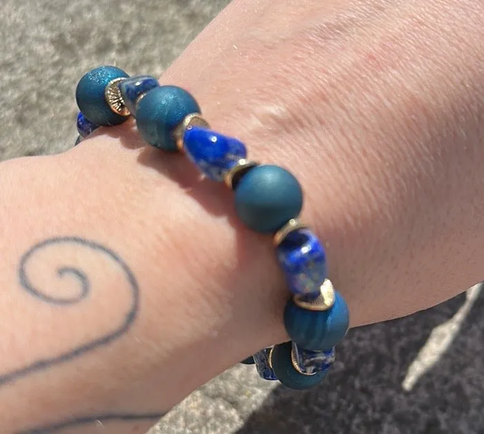 Blue druzy magnetic bracelet