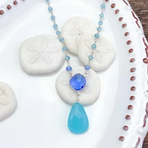 Blue Mix Gems Necklace