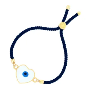 Blue Thread Heart Turkish Evil Eye Bracelet For Women
