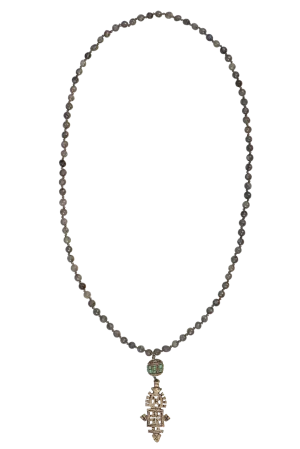 Breathe Deep Beaded Cross Necklace