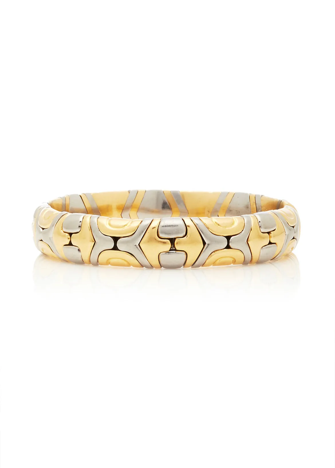 Bulgari Alveare Gold and Steel Cuff Bangle