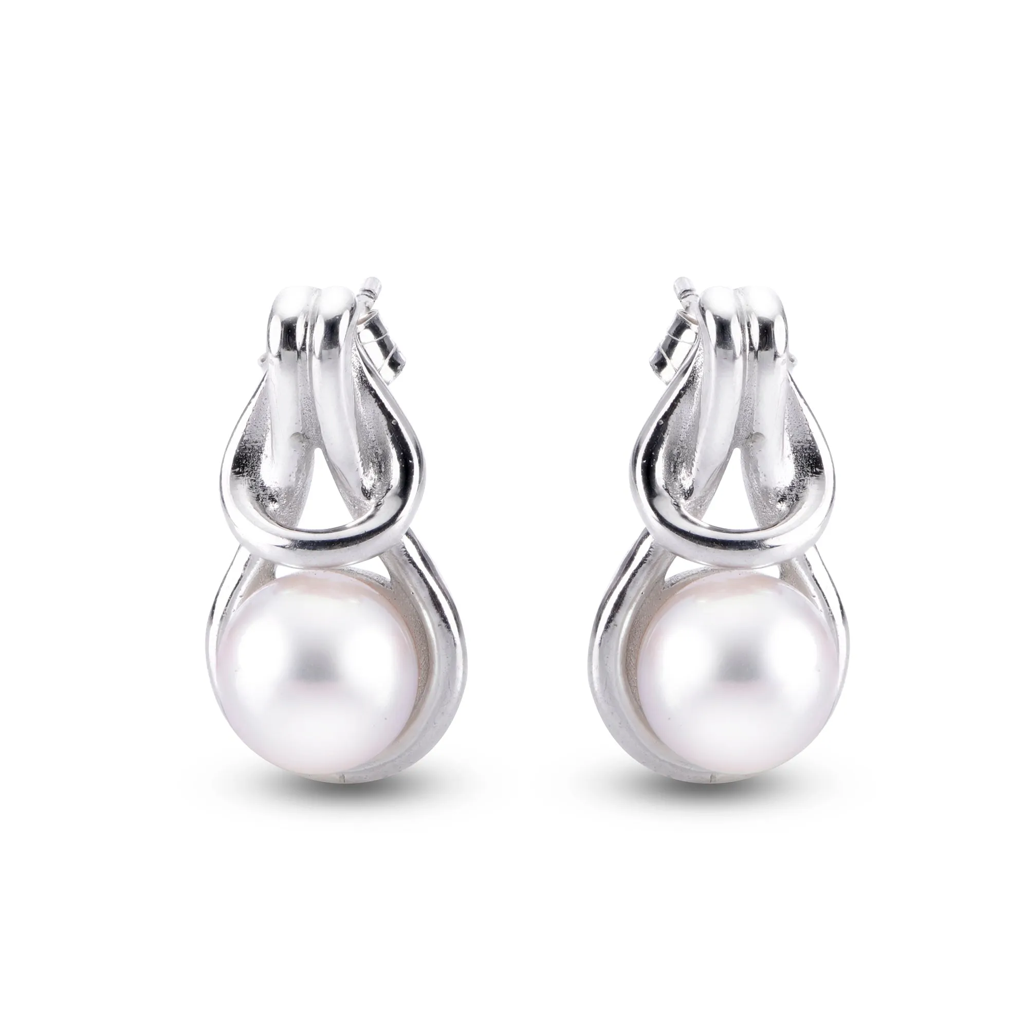 Button Freshwater Pearl Earrings