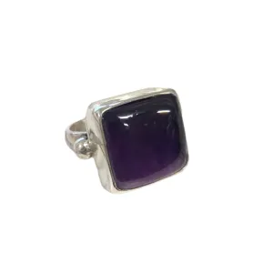 Cabochon Amethyst Silver Ring