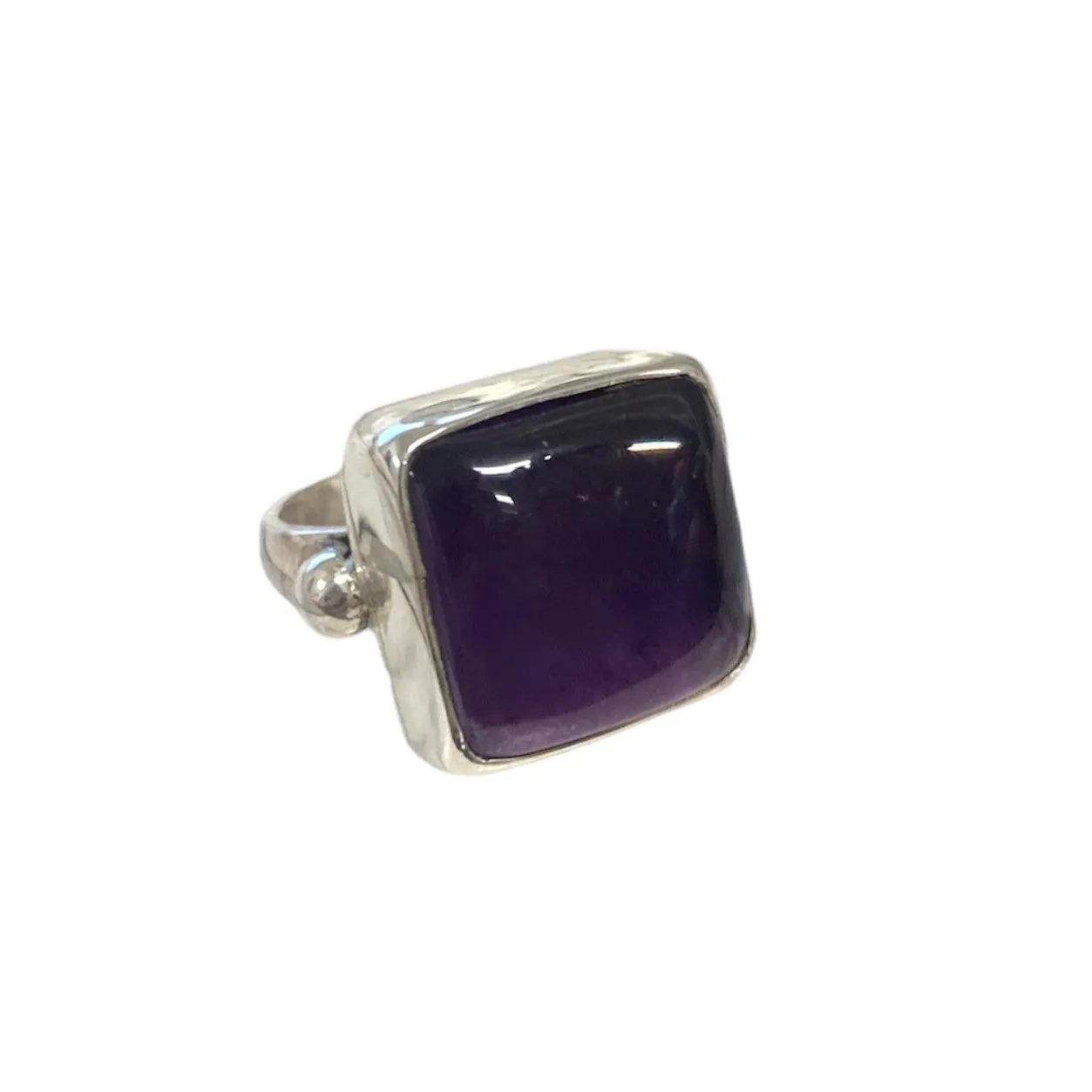 Cabochon Amethyst Silver Ring