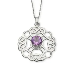 Celtic Amethyst Knotwork Pendant