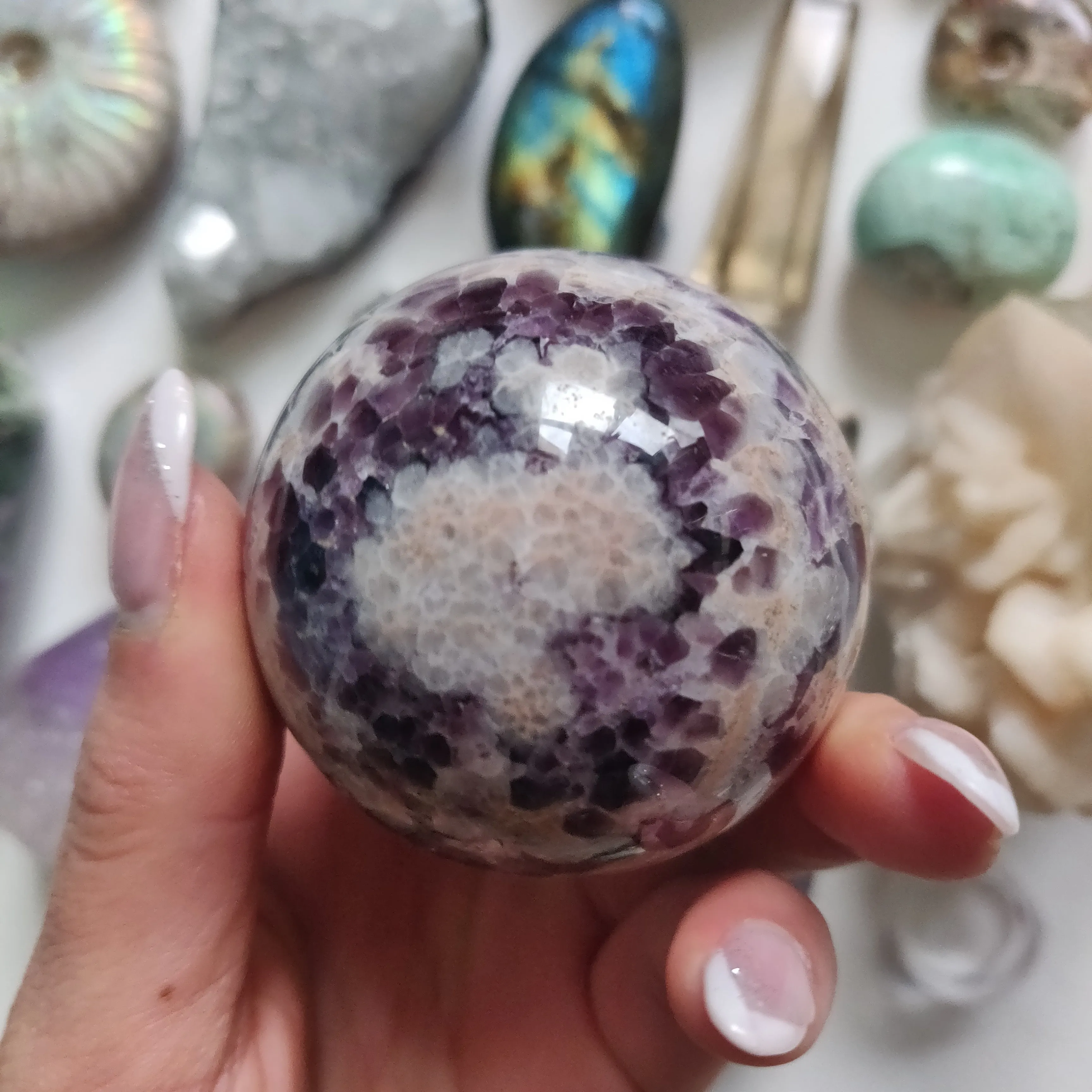 Chevron Amethyst Sphere (#1)
