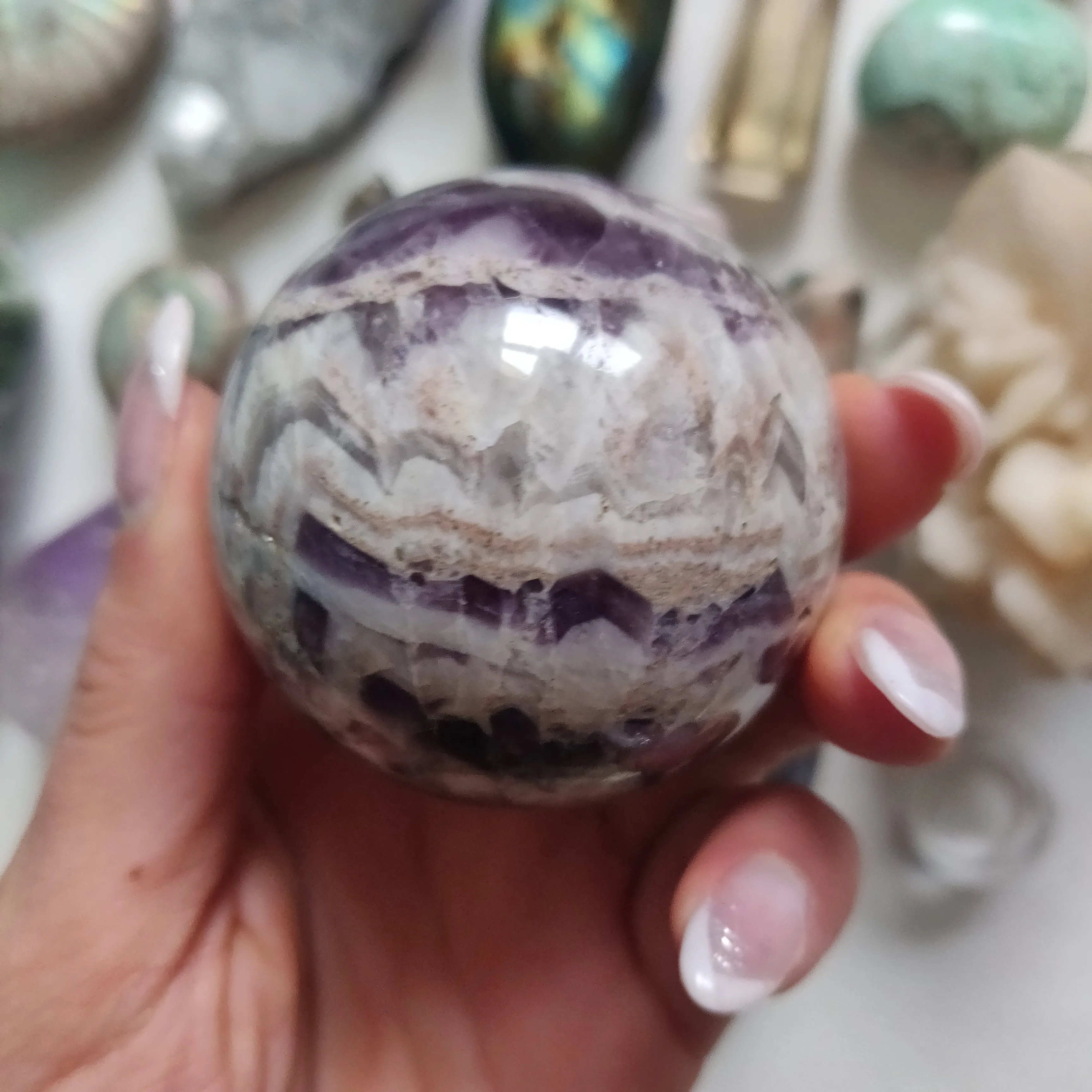 Chevron Amethyst Sphere (#1)