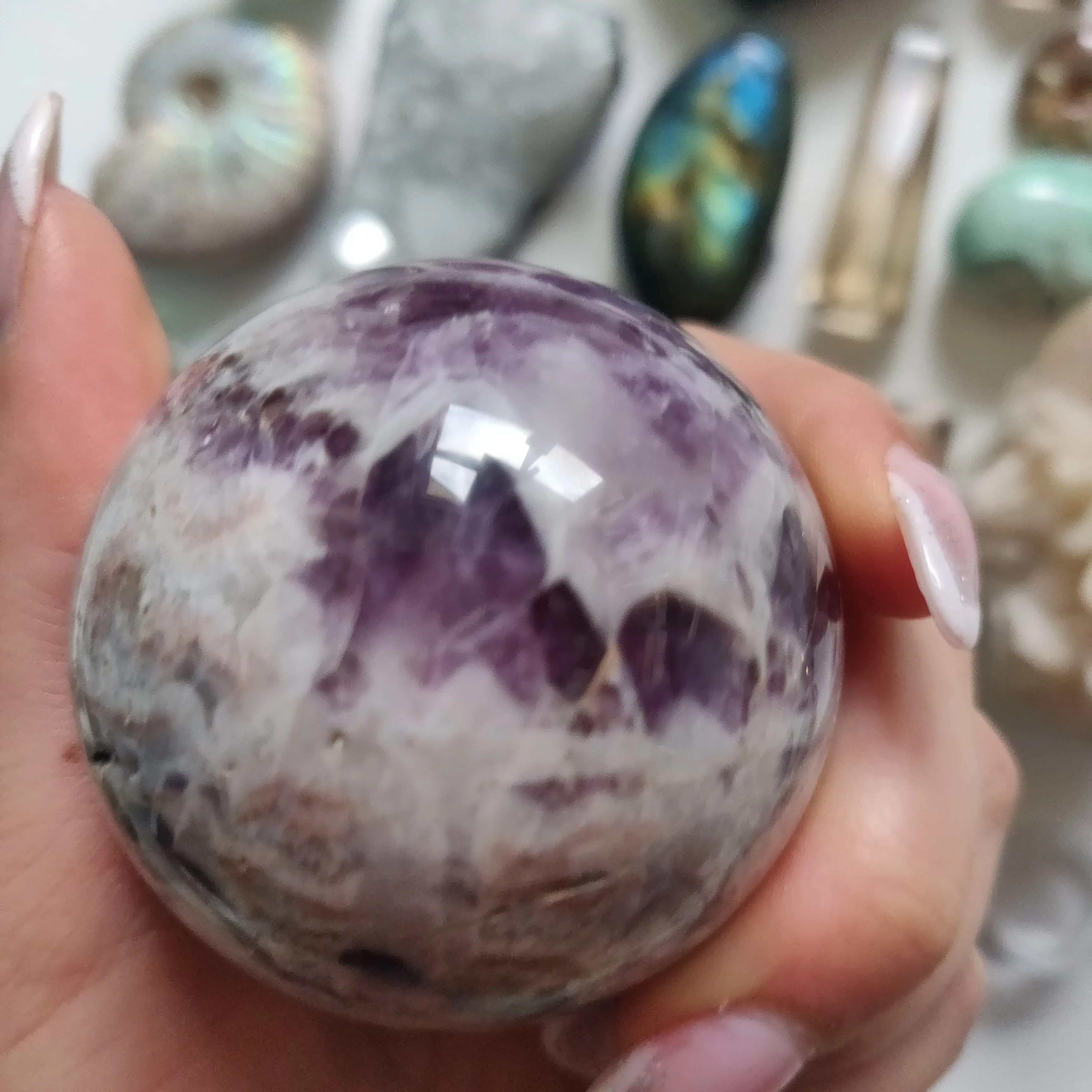 Chevron Amethyst Sphere (#1)