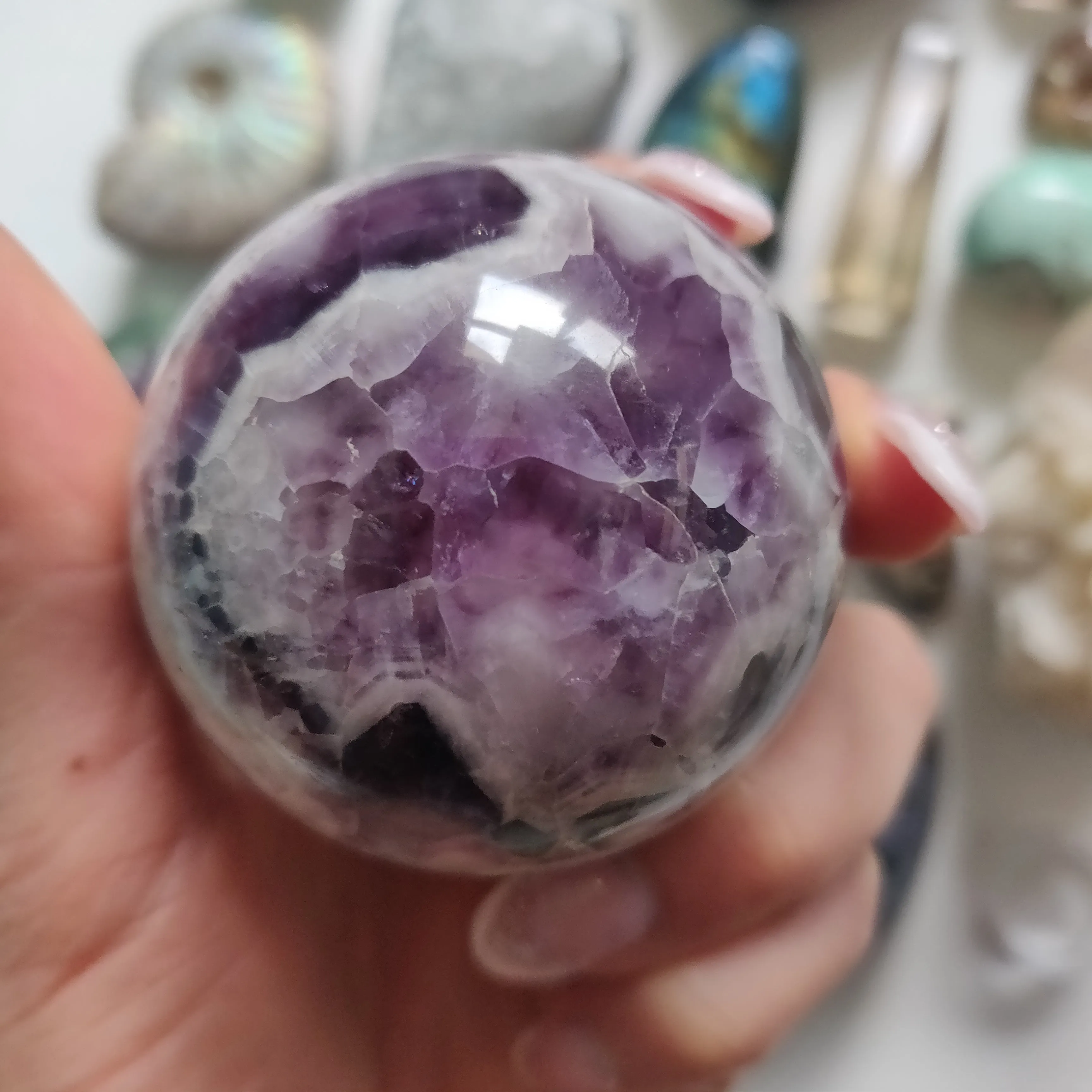 Chevron Amethyst Sphere (#1)