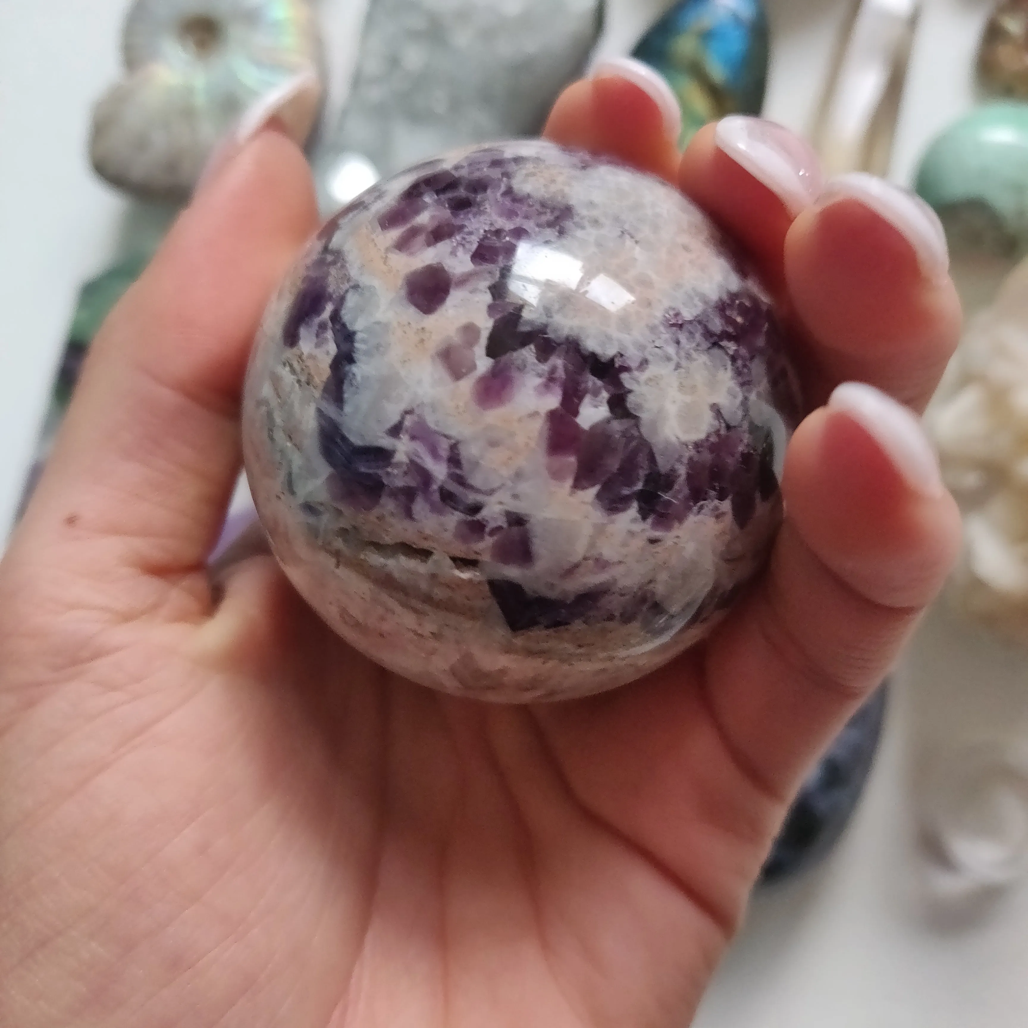 Chevron Amethyst Sphere (#1)