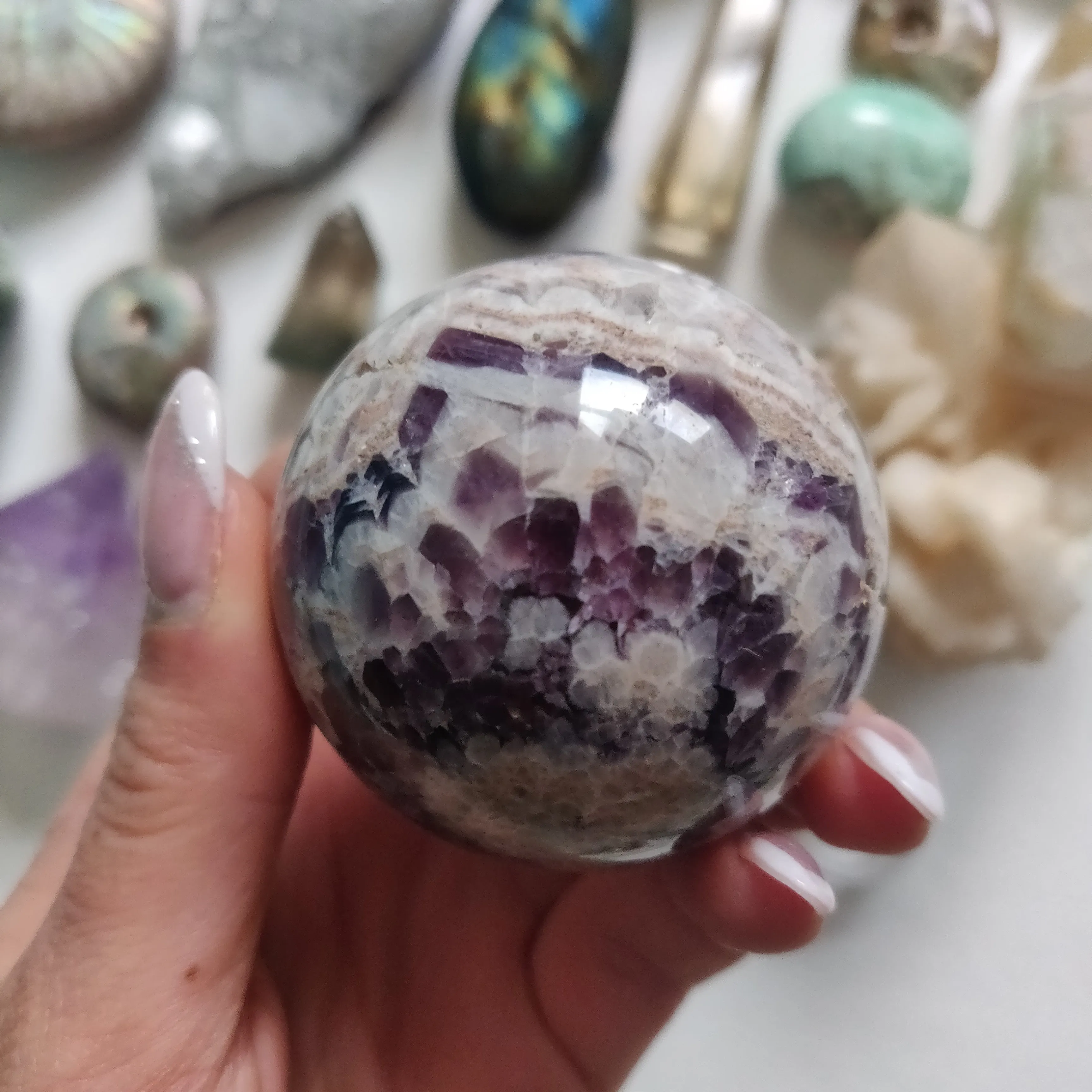 Chevron Amethyst Sphere (#1)