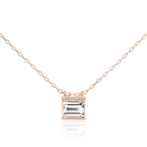 Cirque Baguette Necklace with White Topaz