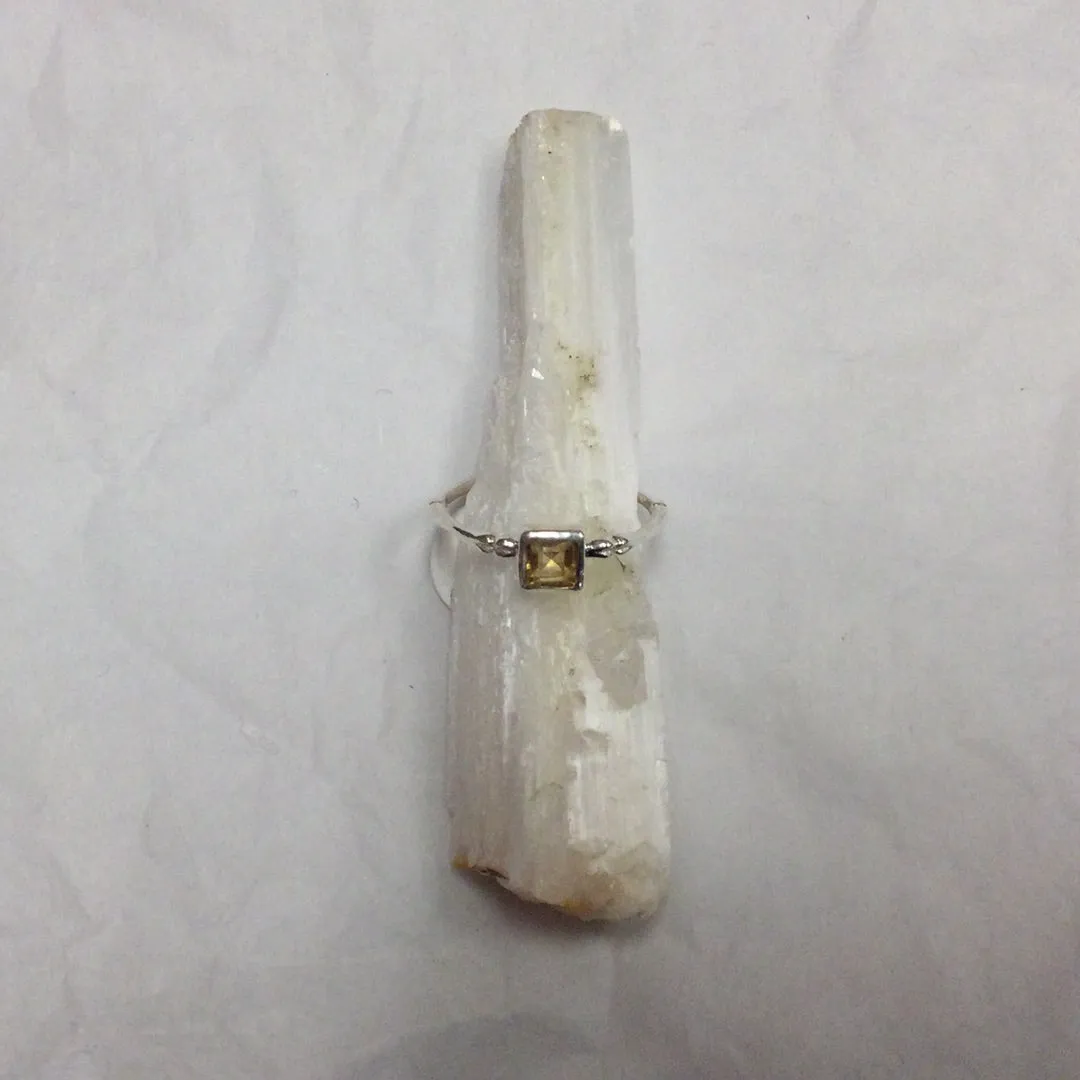 Citrine Ring Square Cut Size 9