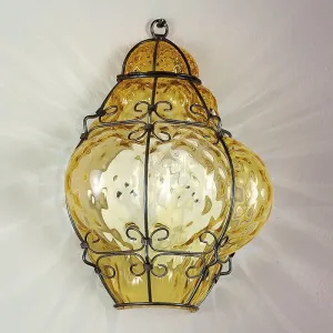 Classic Venetian Wall Lamp With Clear, Amber Or Aqua Glass Finish