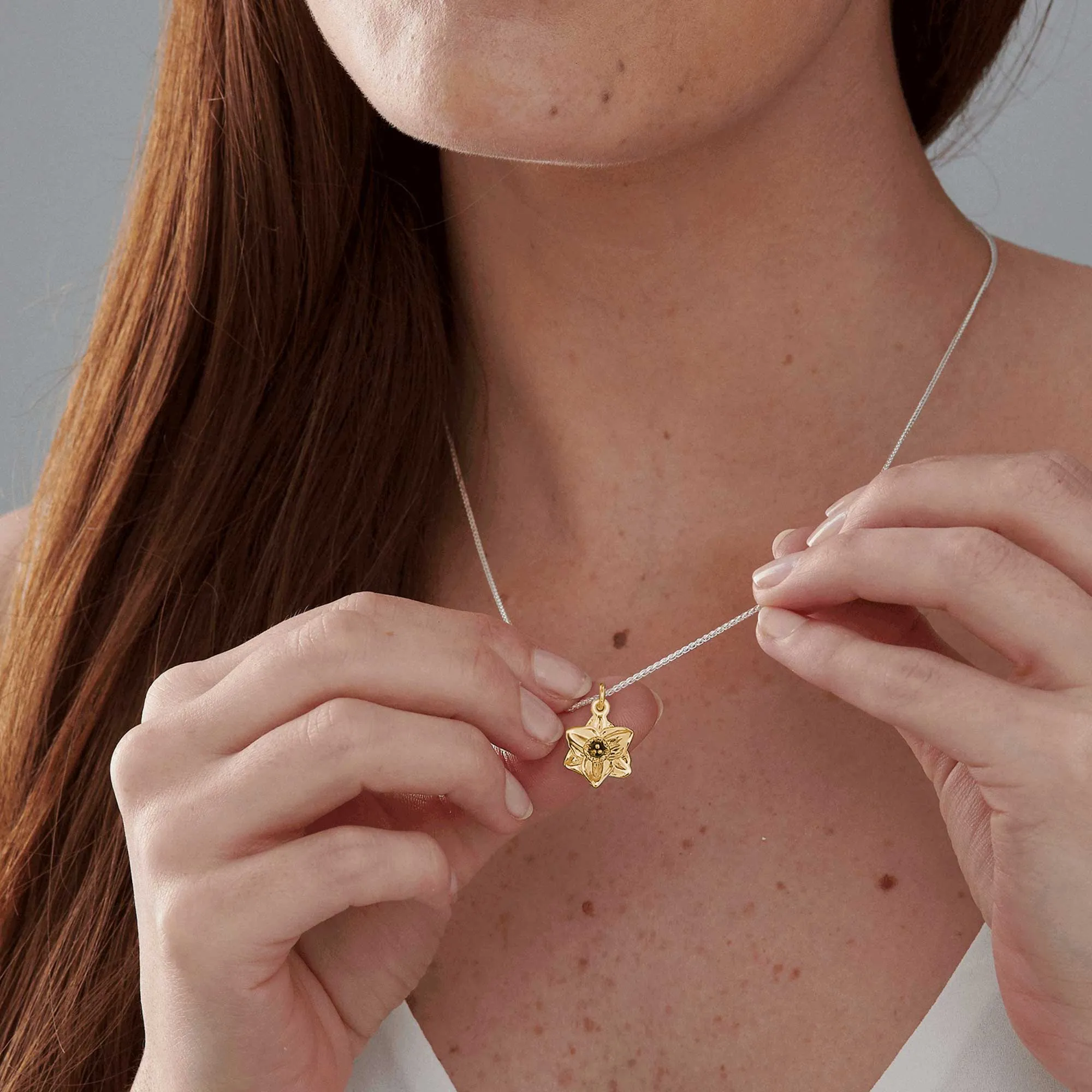 Daffodil Flower Gold Vermeil Silver Charm