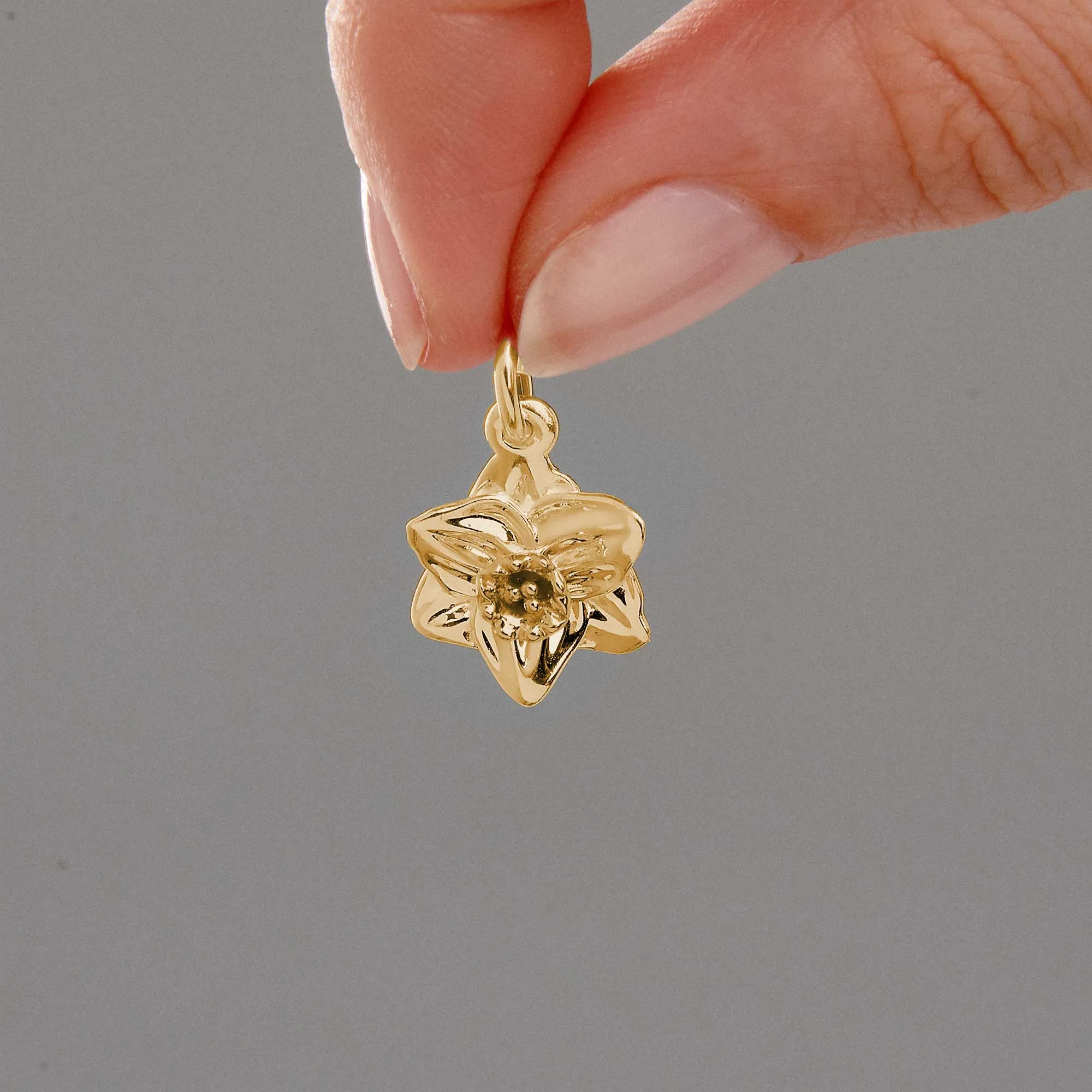Daffodil Flower Gold Vermeil Silver Charm