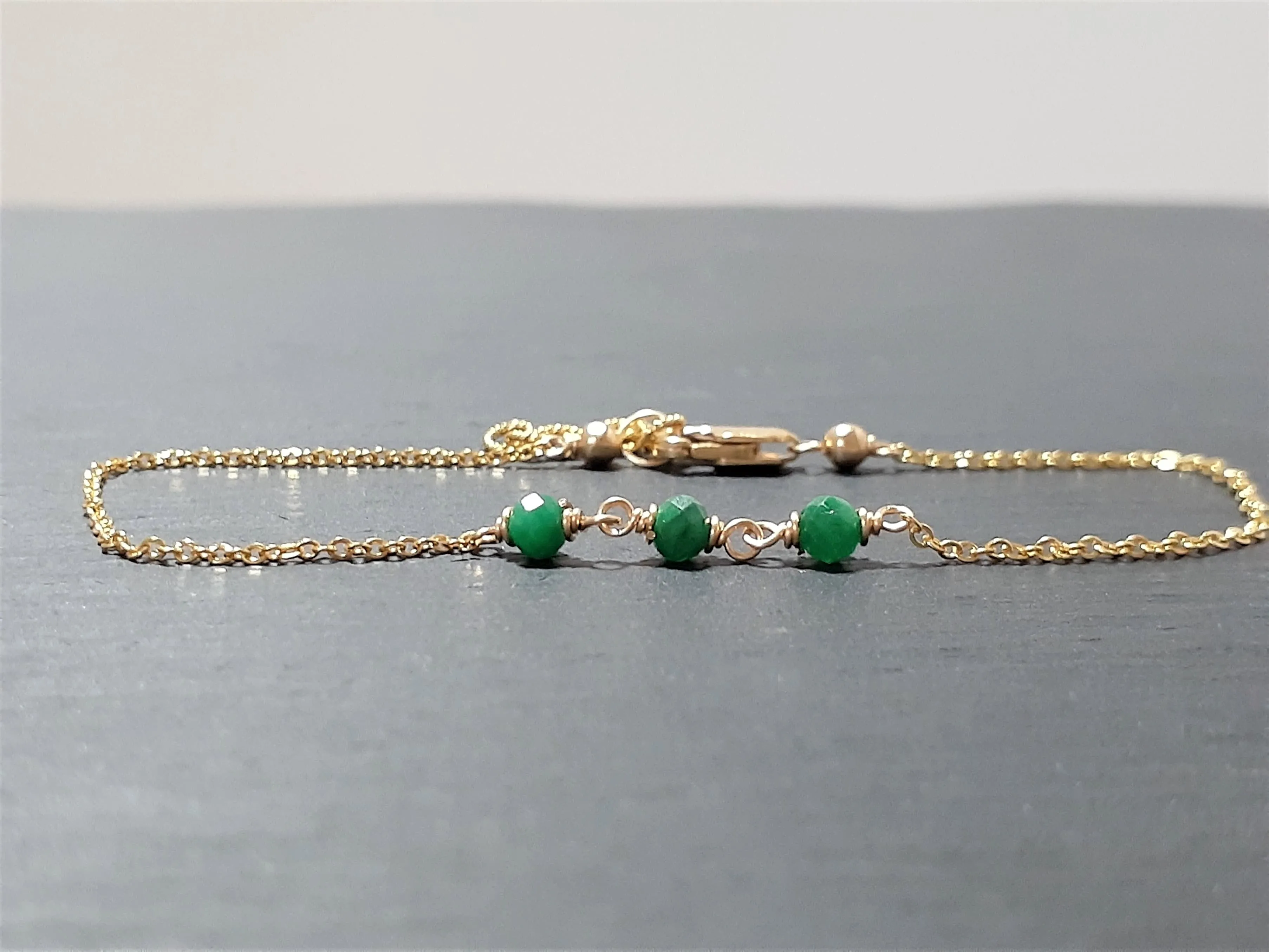Dainty Emerald Bracelet
