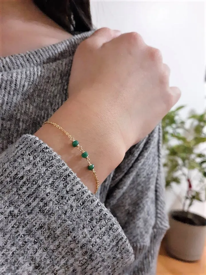 Dainty Emerald Bracelet