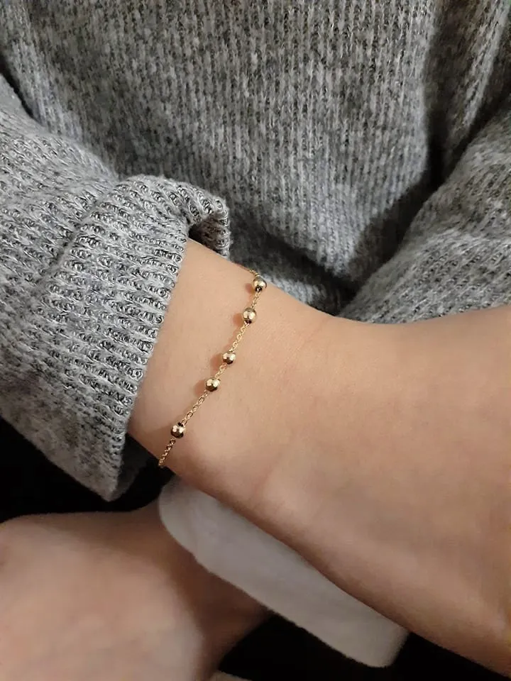 Dainty Gold Bead Bracelet - Fidget Bracelet