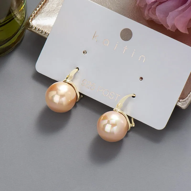 DEANWANGKT New  Trend Big Pearls Women's Earrings Geometry Crystal Gold Color Dangle Drop Earing for Woman Korean Style Fashion Jewelry