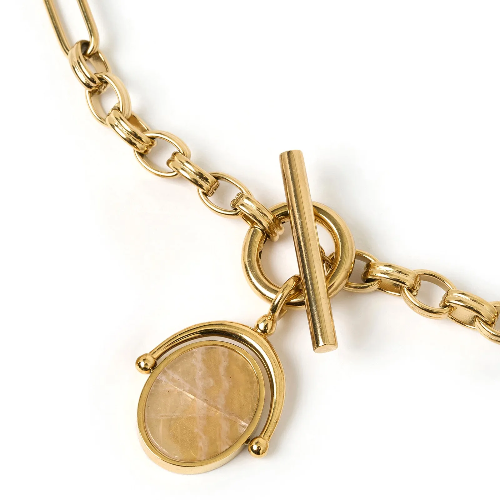 Delilah Spinner Necklace - Rose Quartz