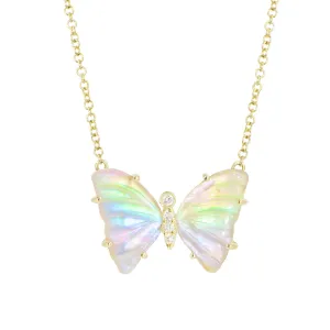 Diamond Rainbow Butterfly Necklace