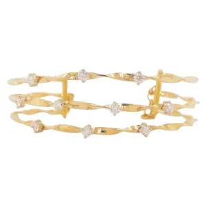 Diamond Three Row Cuff Bracelet