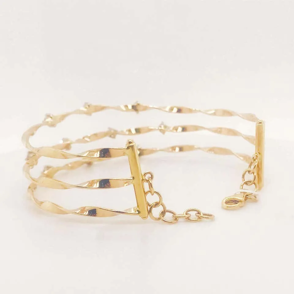 Diamond Three Row Cuff Bracelet