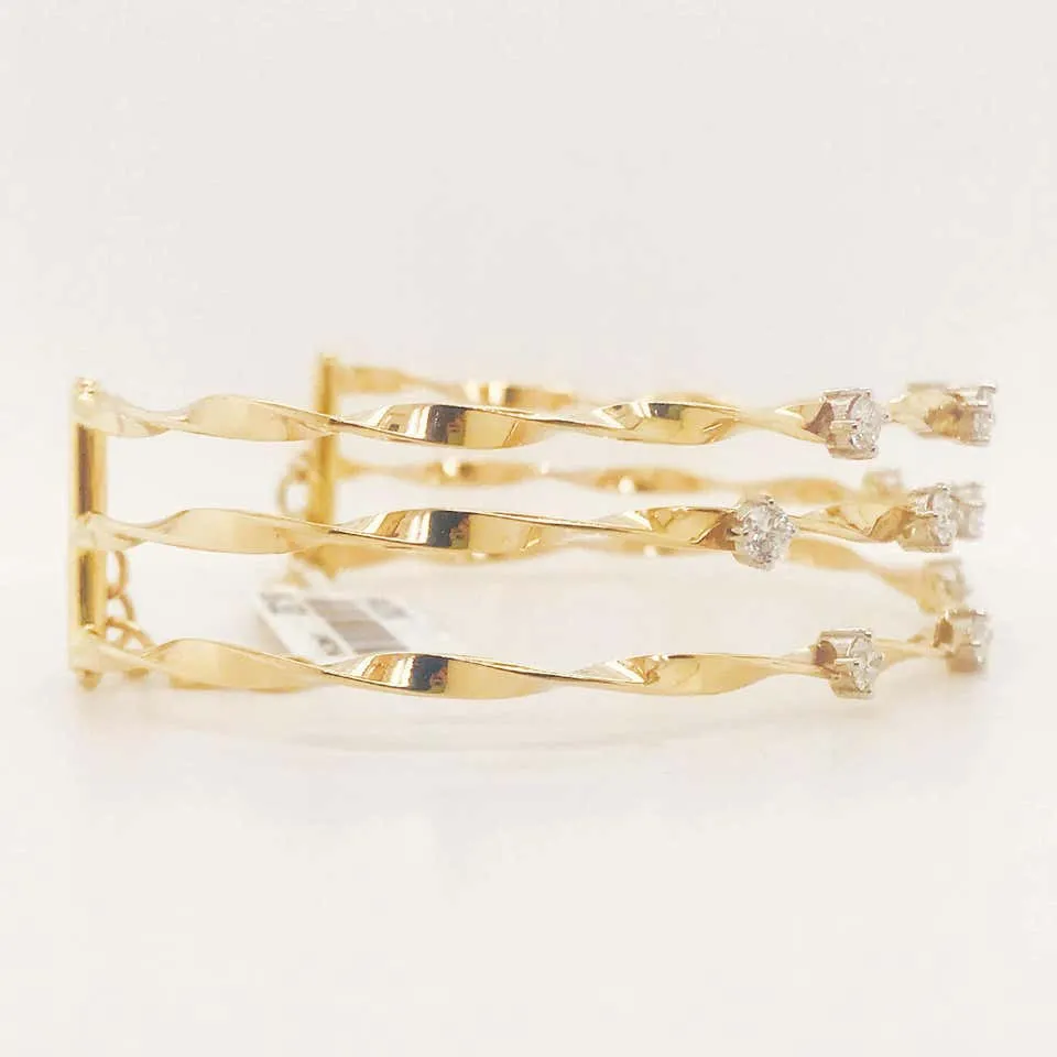 Diamond Three Row Cuff Bracelet